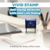 RECEIVED W/Fecha Line SELF-INKING Oficina Sello de hule, Azul