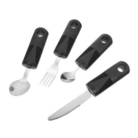 Healeved 1 Set Practical Cutlery Disabled Tableware Handicap Utensils Silverware for People with Eating Patients Spoons Elderly Cutlery Stainless Steel re-usable