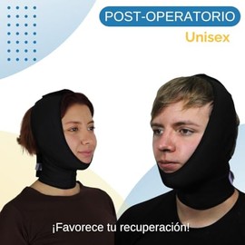 SANDRA&MONTIEL Mentonera post quirúrgica unisex unitalla ajustable para bichectomía, Correa adelgazante facial reduce papada