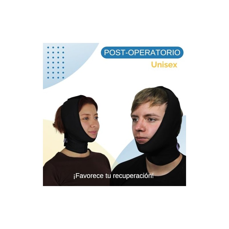 SANDRA&MONTIEL Mentonera post quirúrgica unisex unitalla ajustable para bichectomía, Correa