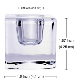 AGLARY Square Glass Candle Holder Set of 2, Clear Taper Candlestick Holders, Ideal Gift for Dining Table, Wedding, Christmas and Party.…