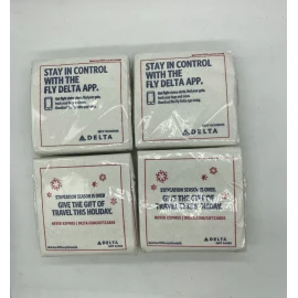 4pk Delta Airlines Beverage Napkins 25per Split Pack Delta App & Drinks Go Here