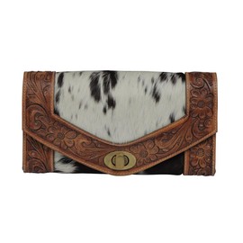 Myra Bag Advent Wallet S-3940 - Hand Tooled Leather Wallet with RFID Blocking for Women, Womens Purses, Clutch with Front Flap and Turn Lock, Wallets as Perfect Gifts for Her, Mom, Sister, or Friend