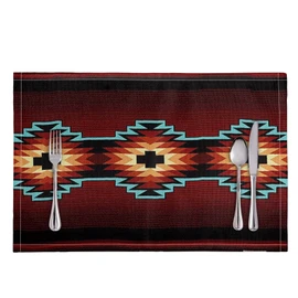 GLENLCWE Southwestern Native Aztec Print Placemats Set of 6 for Dinning Table Washable Table Mats Placemats Heat Resistant
