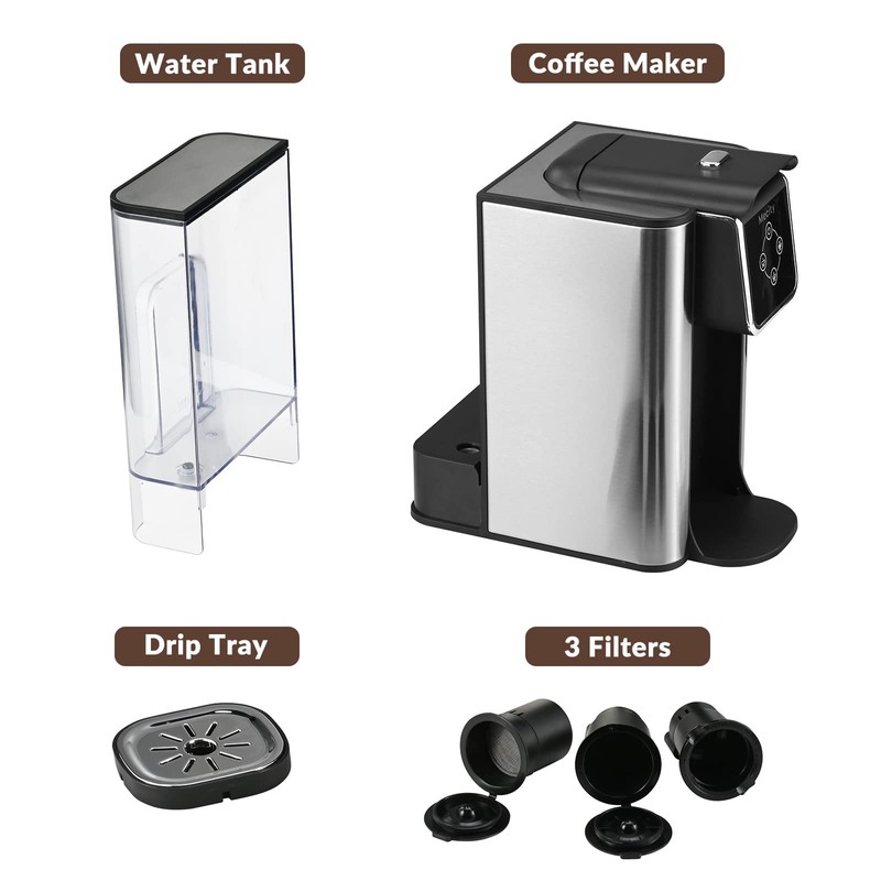 Mecity Coffee Maker 3 in 1 Single Serve Coffee Machine,