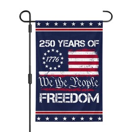 We The People 1776-2026 Flag Memorial Day Patriotic 250th Birthday 250 Years United States Indoor Garden Decoration (250 YEARS)