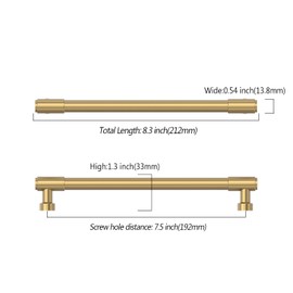 Asidrama 10 Pack 7.5 Inch(192mm) Champagne Bronze Kitchen Cabinet Handles, Cabinet Pulls Kitchen Cabinet Hardware for Cupboard Drawer Pulls