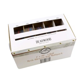 DCT Mesh Abrasive Paper 5-Piece Sand Paper Variety Pack with Dispenser – 180, 240, 320, 400, 600 Grit Mesh Sandpaper