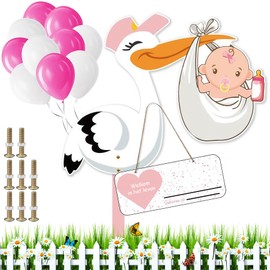 Rattling Stork Set for Birth Baby, Baby Birth Rattling Stork Set, Kazaigou Stork Birth for Outdoors, Rattling Stork for Birth Outdoor, Wooden Stork for Birth, Stork Birth Stork for Outdoor Use