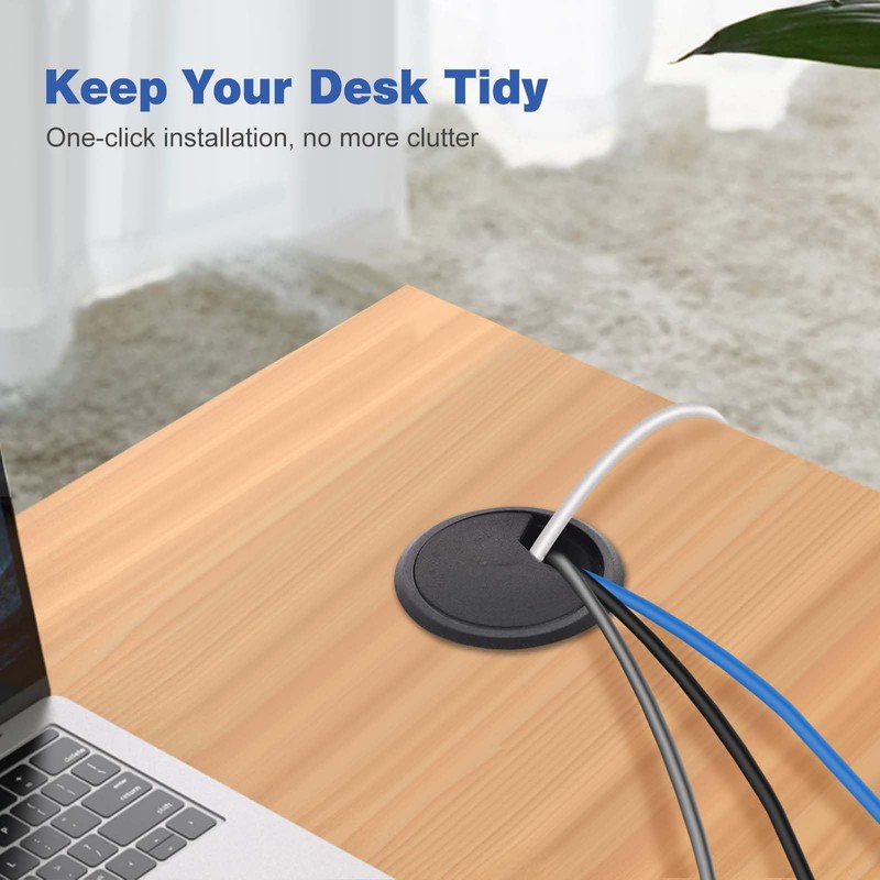 6 PCS Desk Cable Grommet 2 Inch/50mm Adjustable Cable Cord