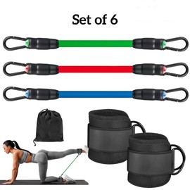 Dhjrefhhd 1 Set Ankle Resistance Bands with Cuffs - Leg Workout Equipment Home Gym Ankle Bands for Kickbacks Fitness Training - Resistance Band Ankle Strap Set