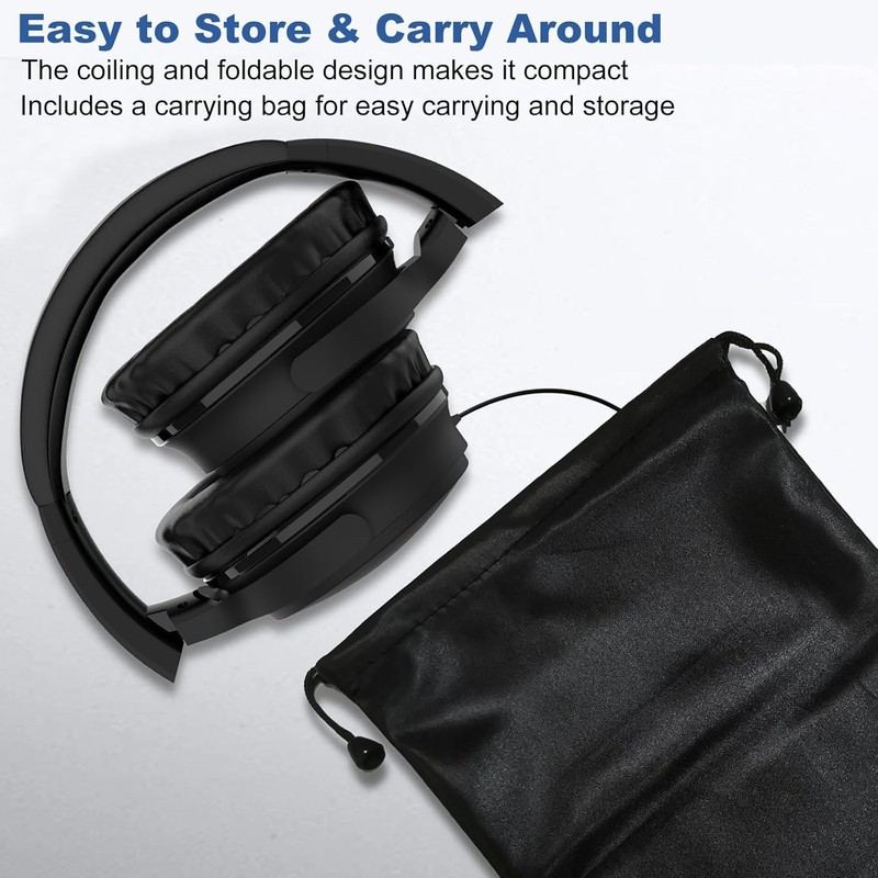 MOXKING 19.5Ft / 6M Extra Long Cord Headphones for TV