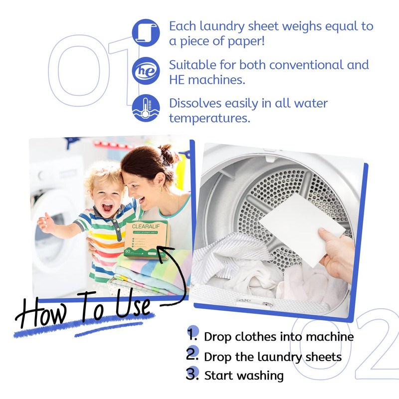CLEARALIF Laundry Detergent Sheets Up to 160 Loads, Fresh Linen