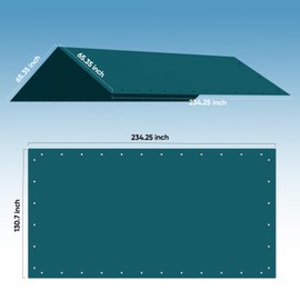 Quictent Carports Replacement Tarp Canopy Top Cover with Bungees Balls, for 10x20 ft Garage Party Tent Shelter - Green, One Roof Only