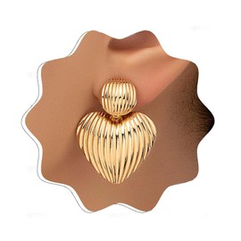 Bemous Gold Heart Earrings Lightwight Hammered Heart Earrings Chunky Statement Earrings Jewelry for Women (dangle)