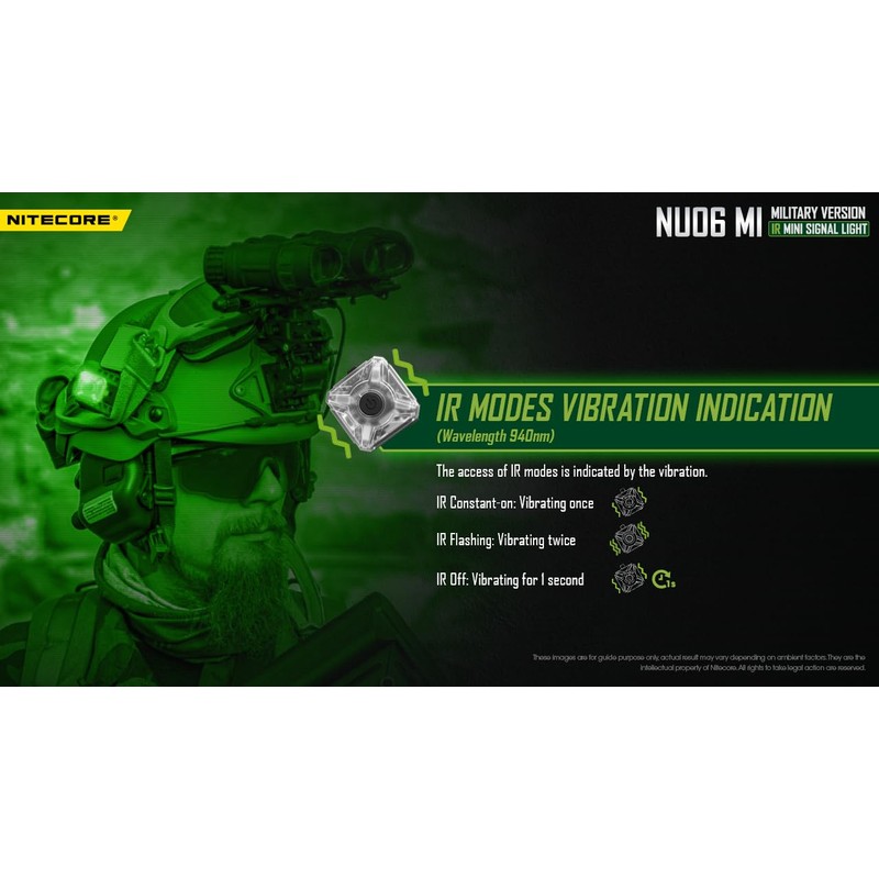 EdisonBright Nitecore NU06 MI IR Infrared Red Green Blue 4