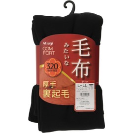 Atsugi TL1831 Women's Blanket Line, Fleece Lined 320 Denier Tights, Black, Black