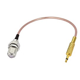 RedYutou F Type Female to 1/8" 3.5mm Male Mono Plug Jack Adapter Coupler Converter Connector Antenna Extension Cable 12 inches