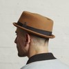 DASMARCA Jack Rudeboy Mod Style Porkpie Felt Hat - Camel