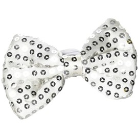 Rhode Island Novelty 5"X3.5" LIGHT-UP SILVER SEQUIN BOWTIE