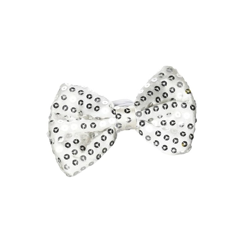 Rhode Island Novelty 5"X3.5" LIGHT-UP SILVER SEQUIN BOWTIE