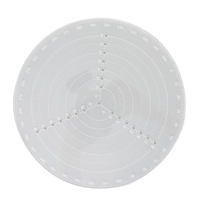 Round Center Finder Acrylic Semi Transparent Compass Drawing Measurement Tools