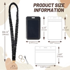 Qoroos Scrunchie Teacher Lanyard for Id Badges Retractable Scrunchie Lanyard with 3 ID Card Holder 2 Keychain Rings for Women Teacher Student Cute