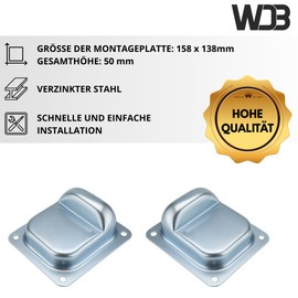 Door Stop Floor 158 x 138 mm for Rolling Gates Swing Gates and Heavy Doors Door Buffer Floor Stop Galvanised Steel