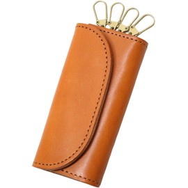 Berkut Made in Japan Tochigi Leather Luxury Jeans Genuine Leather Smart Key Case, 3 Layers, Canabina, Made in Japan, Camel