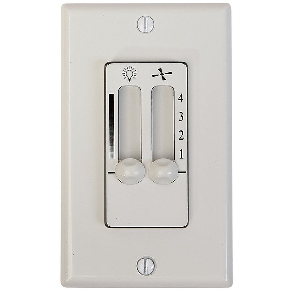 Hamilton Hills White 4 Speed Ceiling Fan Wall Control with LED Dimmer Light Switch | Wall Face Plate Included