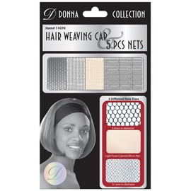 DONNA COLLECTION Hair Weaving Cap & 5 PCS Nets | Secure Wig Installation | Breathable Hair Nets for Weaving and Styling