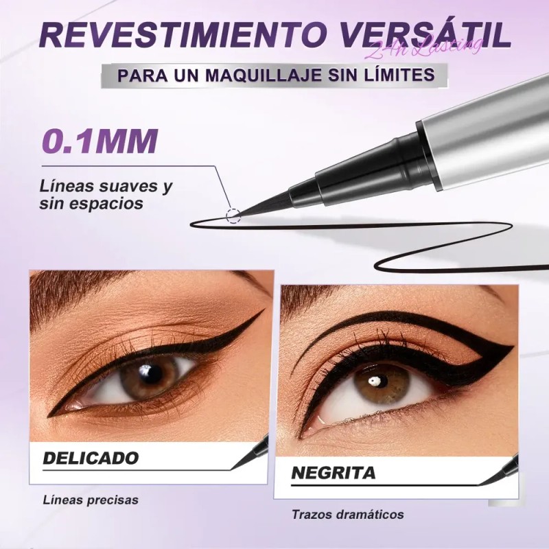 Delineador Líquido Sace Lady Negro Impermeable Larga Duración