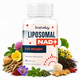 IcarusIvy Suplementos NAD de 2000 mg para mujeres, alternativa a la NMN, NAD+ liposomal femenino, con Ashwagandha, berberina HCL, ginkgo biloba y coho