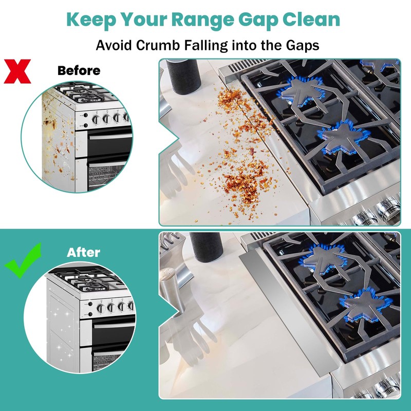 Stove Gap Covers Stainless Steel Stove Gap Filler,13.8'' to 27.5''