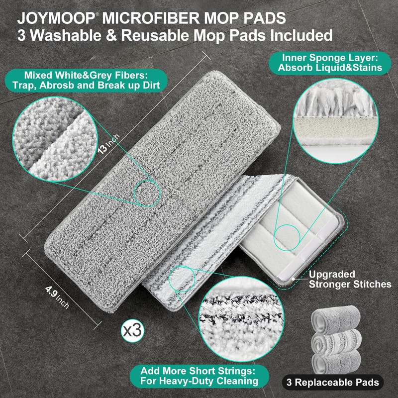 JOYMOOP Mop and Bucket with Wringer Set, Hands Free Flat