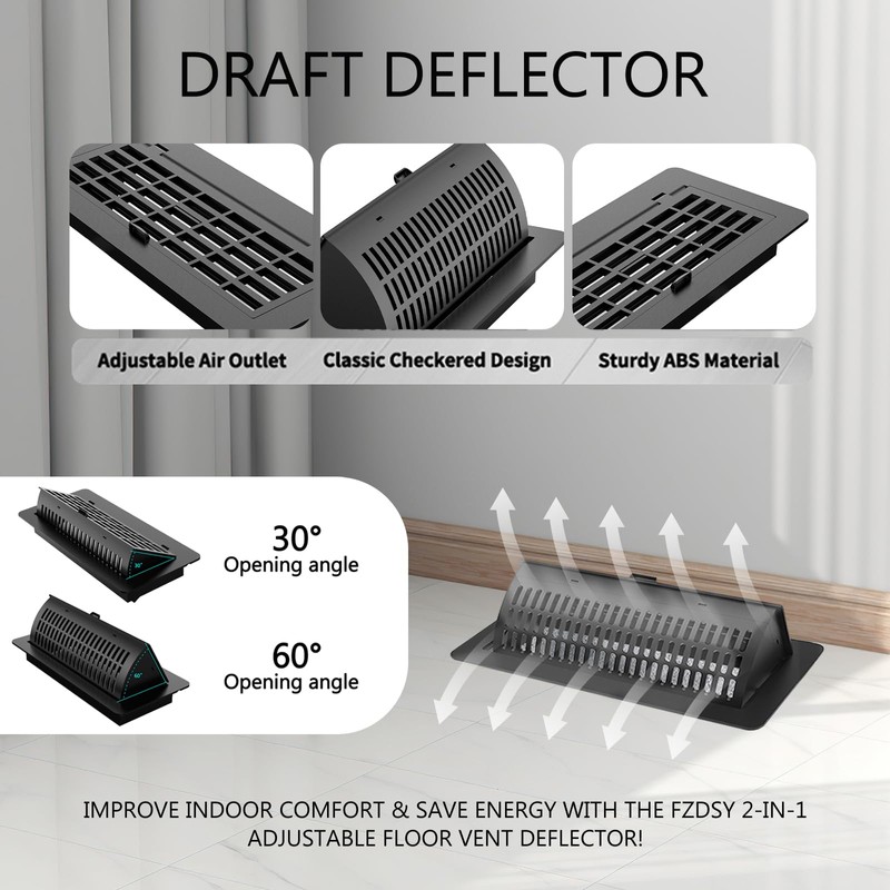 2 Pack Adjustable Air Vent Deflector for 4x10 Inch Registers
