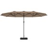 14.4 Ft. Double Sided Garden Parasol with LED Solar Lights