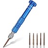 5-in-1 Mini Screwdriver Set, Multifunctional Tiny Screwdriver Slotted and Phillips Professional Precision Sunglasses Screwdriver for Eyeglass Sunglass Watch Jewelry Computer Repair Tool Kit (Blue)