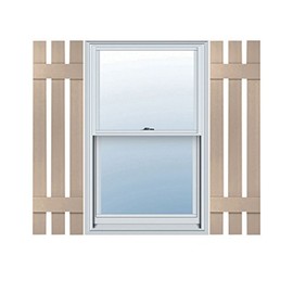 Ekena Millwork LS3S12X05100WI Lifetime, Standard Three Spaced, Board-n-Batten, w/Installation Lok's & Matching Screws (Per Pair), Bla Vinyl Shutters, 51"H, 023-Wicker