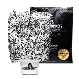 GENTLEMONKEYS Car Wash Mitt • Premium Car Wash Mitt for Professional Car Care • 100% Absorbent, Scratch-free & Gentle • Microfibre Cleaning Glove Made of Ultra Soft Microfibre