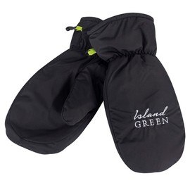 Island Green Mens Fleece Lined Durable Golf Mitts Gloves, Black, One Size