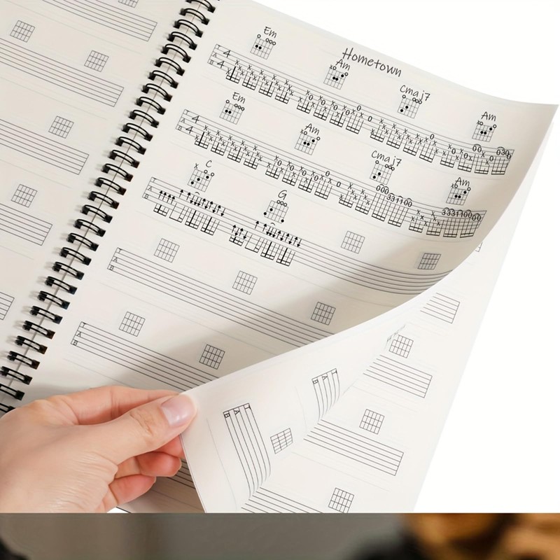 HETOETF Guitar Tablature Notebook, Blank Sheet Music Notebook, 100 Pages