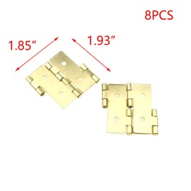 T Tulead Double Acting Hinges Iron Folding Hinges Screen Hinges Golden Cabinet Hinges 49x47mm Pack of 8 with Mounting Screws