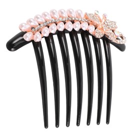 Vaguelly Pearl Studded Rhinestone Hair Comb Vintage Hair Accessory for Bridesmaid for Women Multifunctional Durable Design for Timeless Appeal