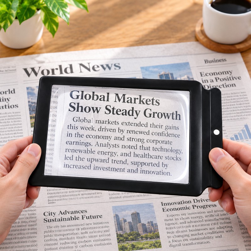 Large Full Page Magnifying Glass for Reading, Lightweight Handheld Reading