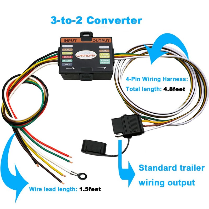 CARROFIX Convertidor de luz trasera de remolque de 3 a