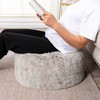 AbunHeri Ottoman Pouf Unstuffed, Round Foot Rest Poof Ottoman(No Filler),