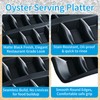 Oyster Tray, 12 Cavities Black Oyster Serving Platter, Stackable Shatterproof