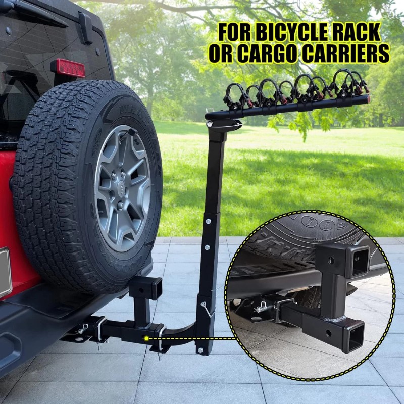 KAIRAY Adjustable Dual Trailer Hitch Extension Bar For Bike Racks