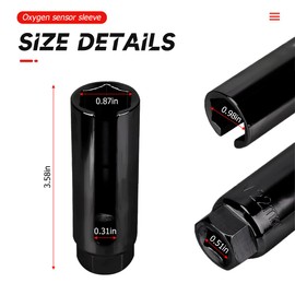 XINLIYA Oxygen Sensor Socket with Side Wire Cutout, 3/8 Inch Drive x 7/8 Inch (22mm) 6-Point fits All Vehicle O2 Removal and Installation, 65 Mn Steel Universal Puller Oxygen Sensor Socket（Small）